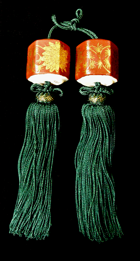 Japanese Scroll Weights Set with Tasssels