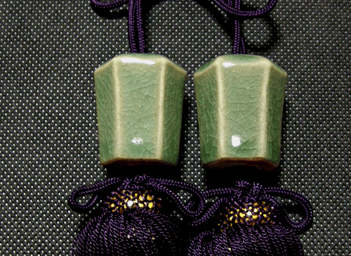 Japanese Scroll Weights Set with Tasssels
