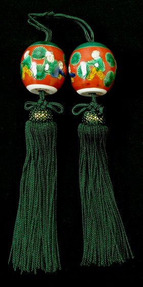 [ Mokubei ] Kutani ware Scroll Weights Set