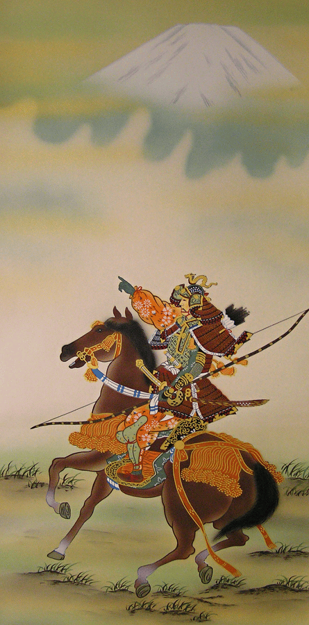 Gallant Samurai warrior under Mt. Fuji