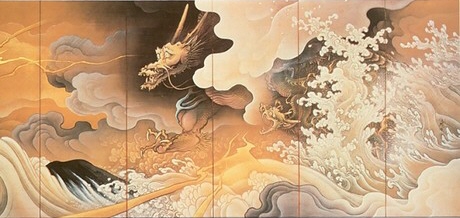 Ryoko-zu Byobu Screen, Dragon 1895