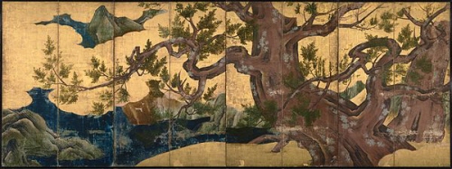 Hinoki-zu Byobu, Japanese cypress