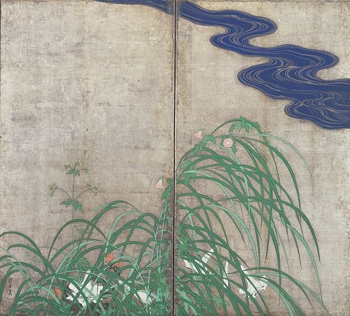 Natsu Akikusa-zu Byobu, Summer & Autumn Flowers & Leaves
