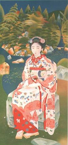 Bugi Rinsen, Maiko in a Garden 1924