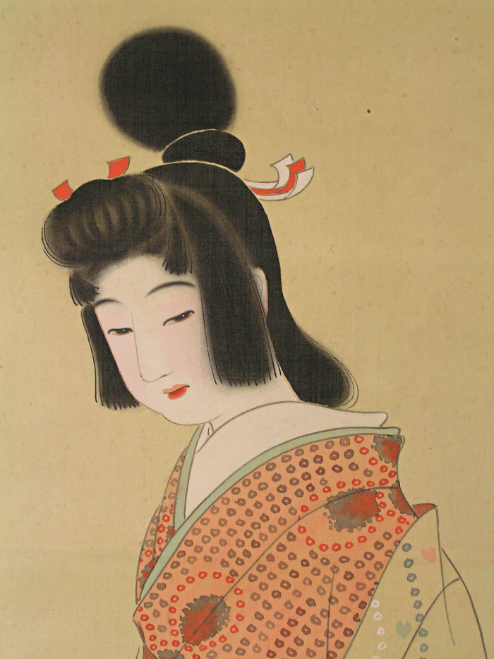 Beautiful Japanese Girl Taking off Kimono